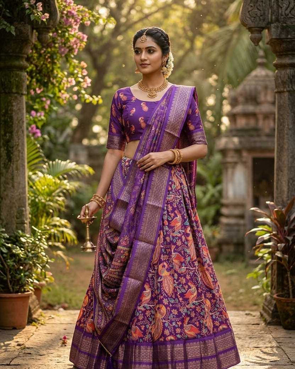 Naarira ANUSHA Soft Cotton Silk Traditional Lehenga - alternate view