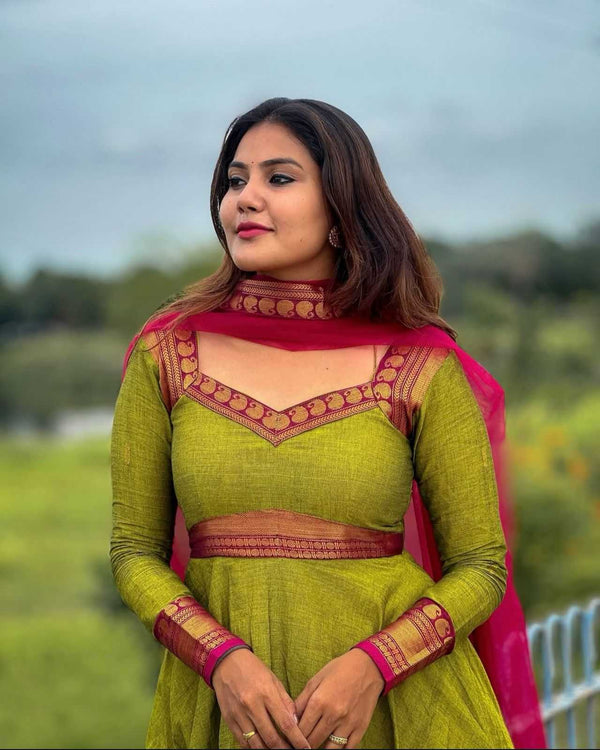 Naarira Vichitra Silk Designer Gowns - alternate view