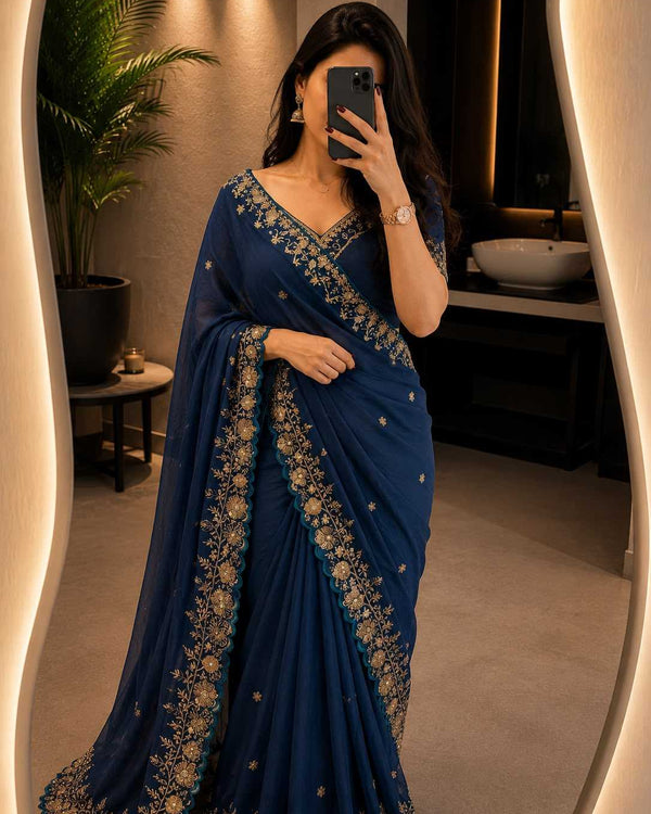 Naarira Laveesha Crunchi Designer Sarees