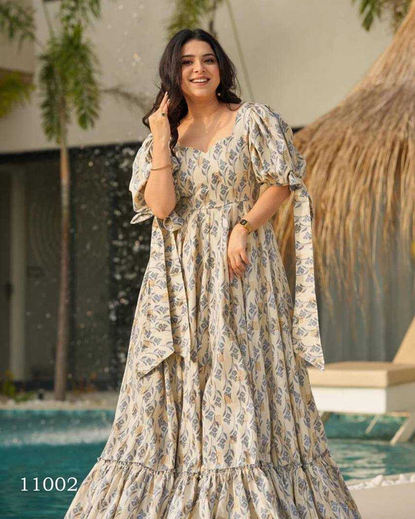 Naarira Heavy Rayon Printed Gown - alternate view