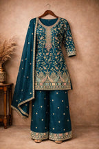 Naarira Chinon Yellow Embroidery Suit