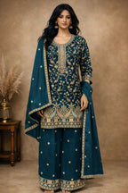 Naarira Chinon Yellow Embroidery Suit