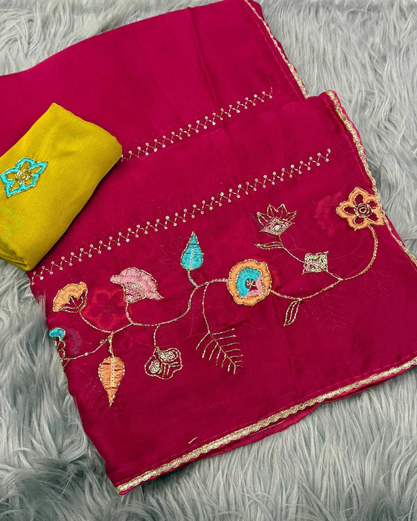 Naarira Chiffon Designer Sarees - alternate view