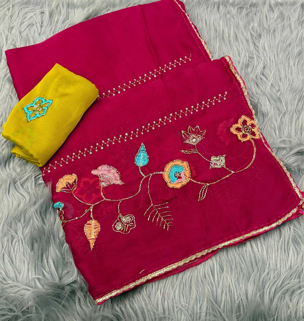 Naarira Chiffon Designer Sarees