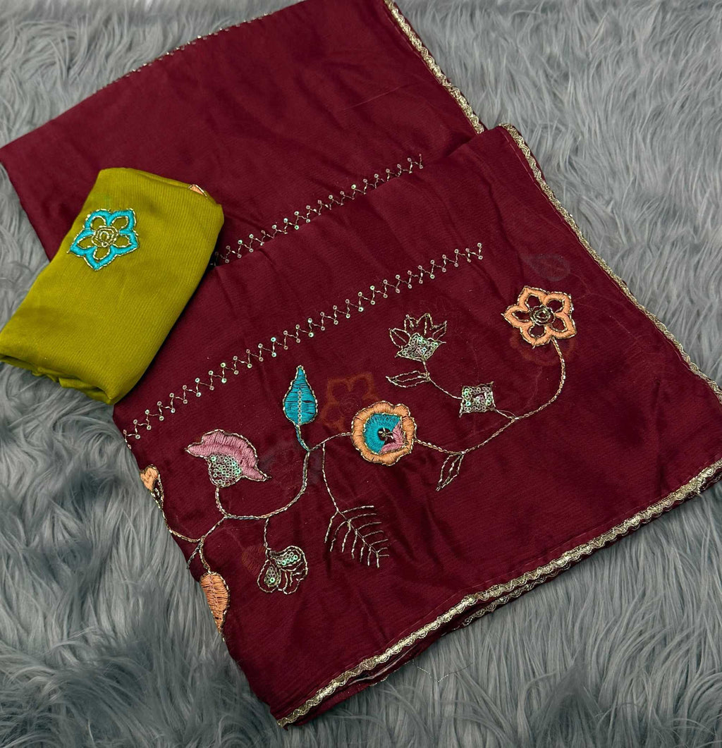 Naarira Chiffon Designer Sarees