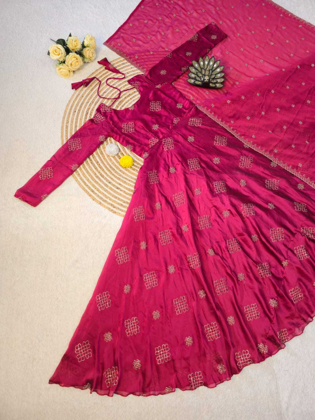 Naarira Rangoli Silk Beaded Gown
