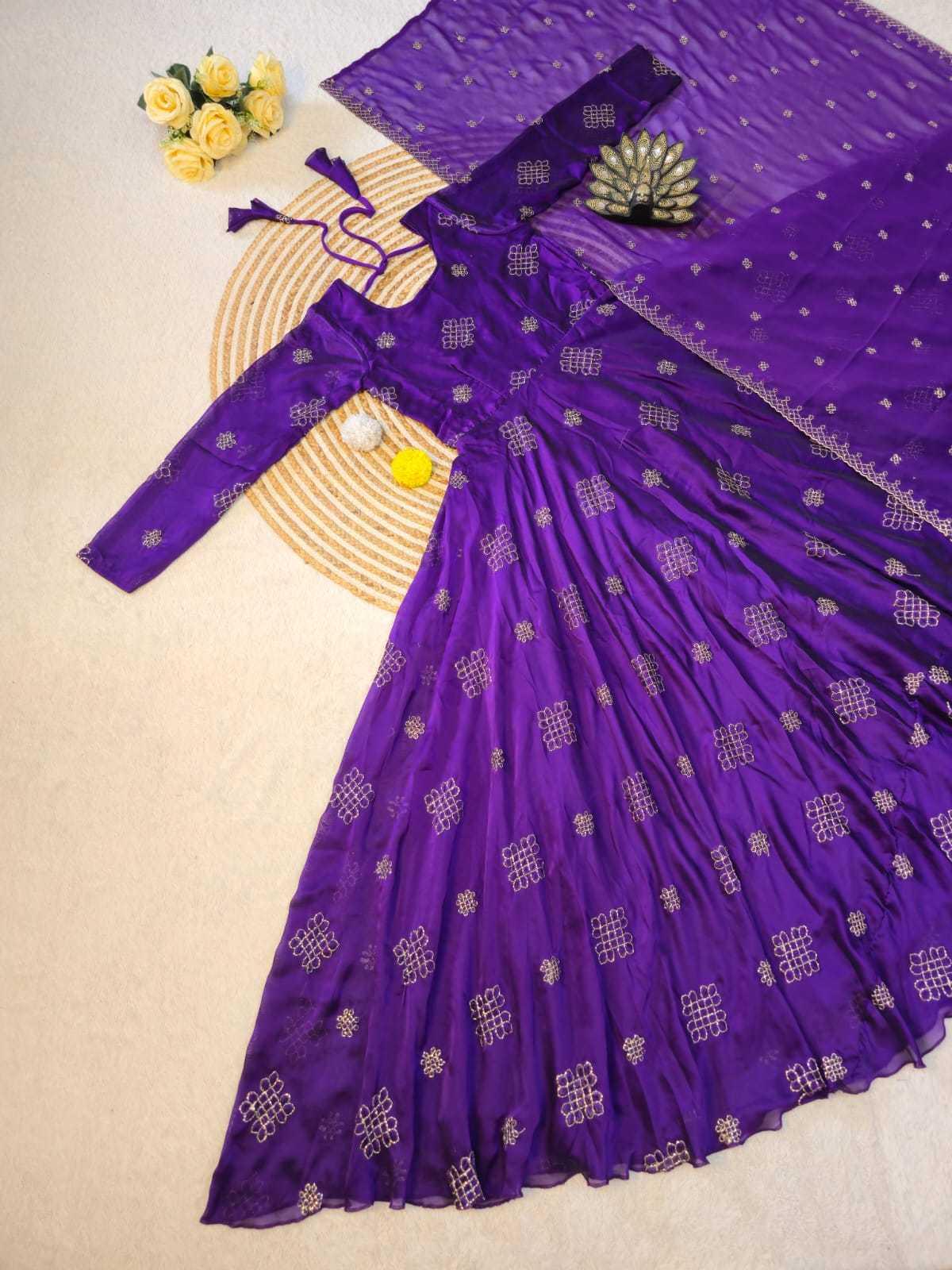 Naarira Rangoli Silk Beaded Gown