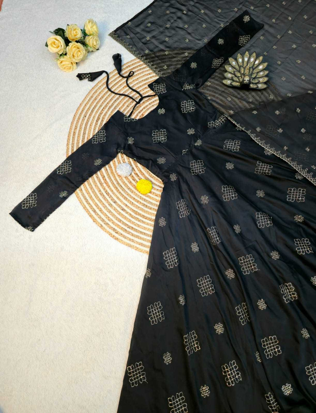 Naarira Rangoli Silk Beaded Gown