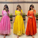 Naarira Pure Cotton Embroidered Gown