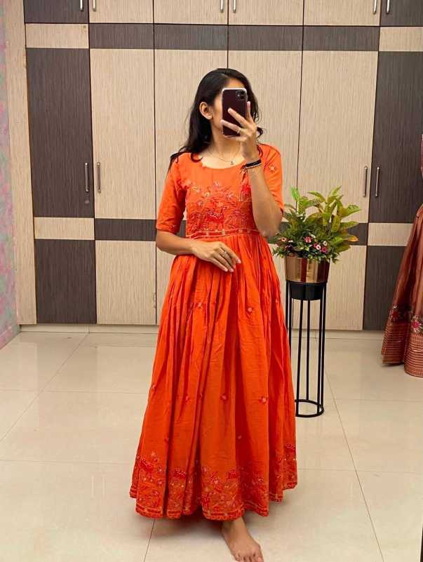 Naarira Pure Cotton Embroidered Gown