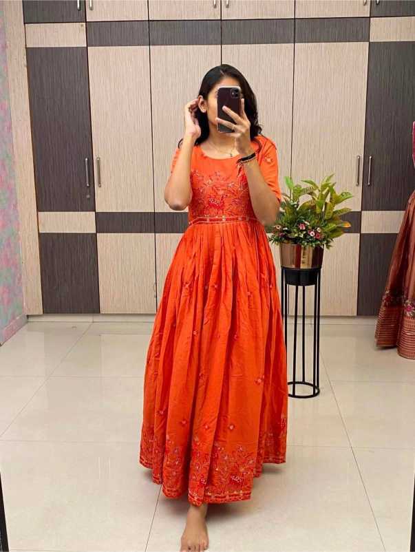 Naarira Pure Cotton Embroidered Gown