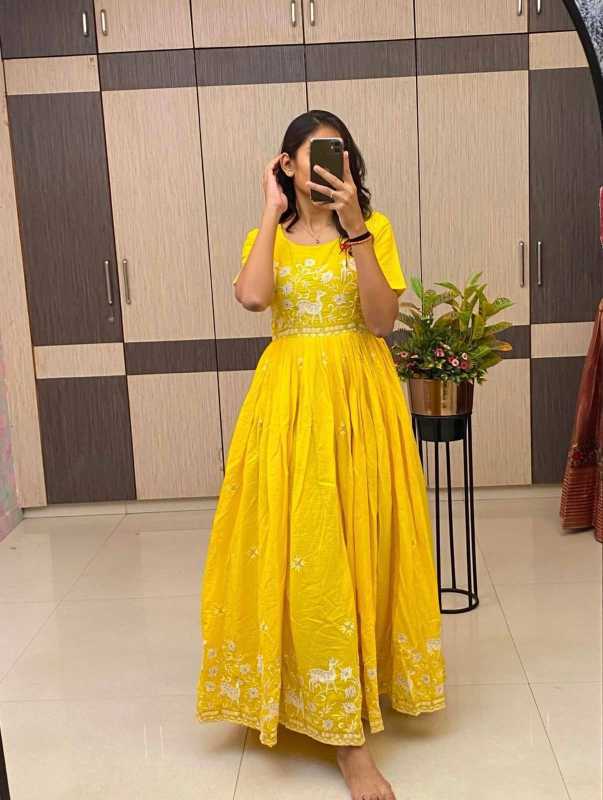 Naarira Pure Cotton Embroidered Gown