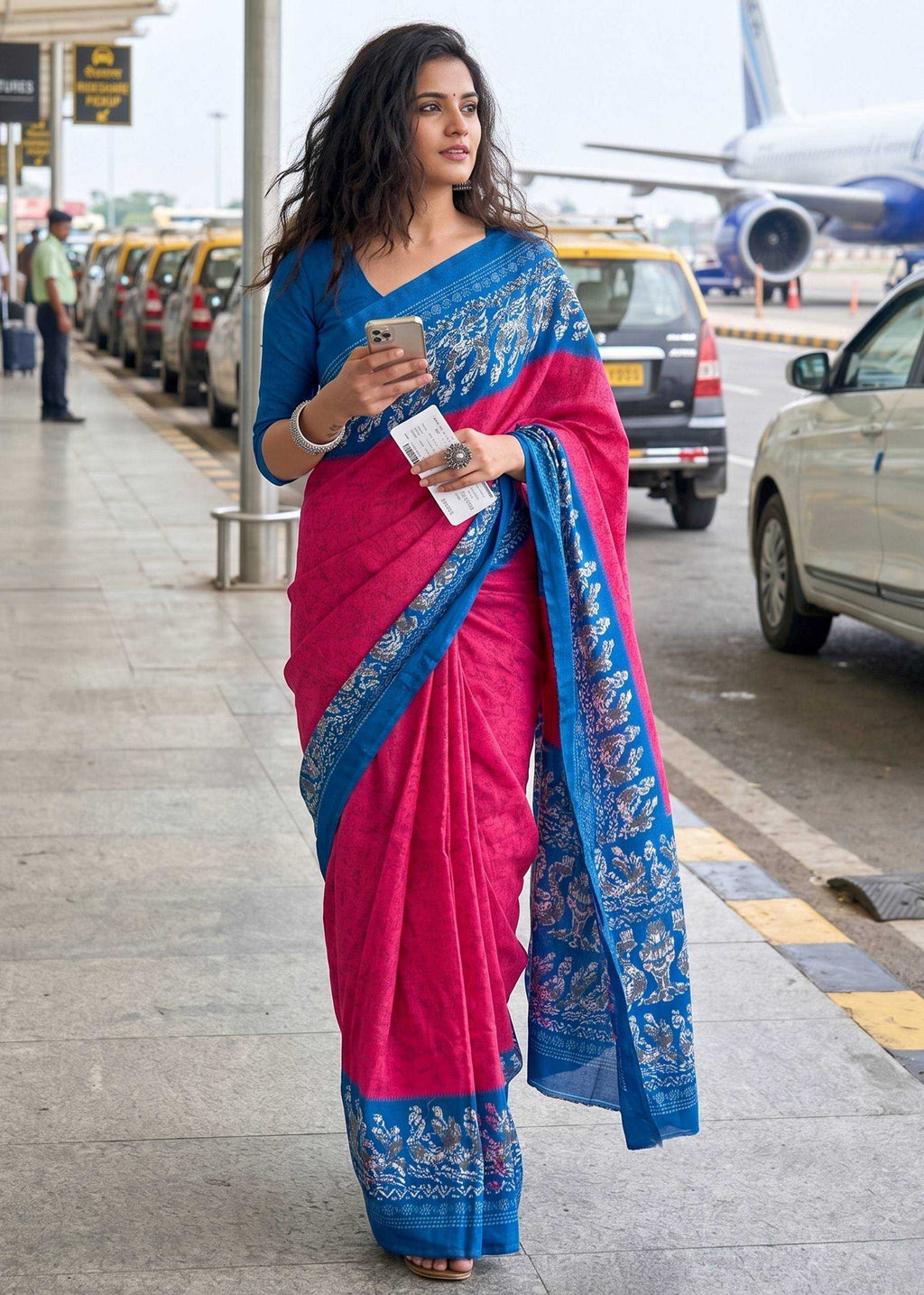 Naarira Block Print Pure Cotton Saree for Women