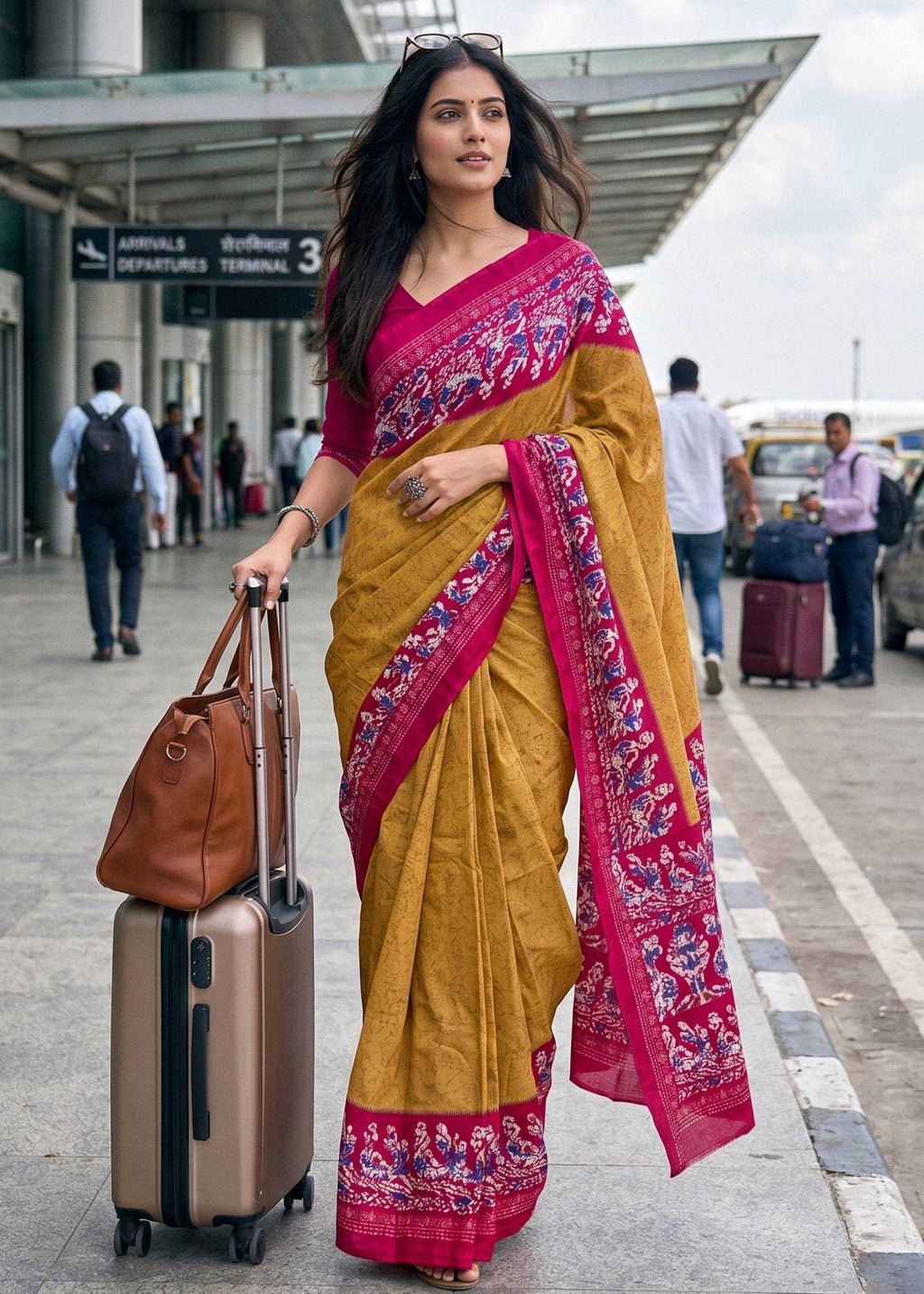 Naarira Block Print Pure Cotton Saree for Women
