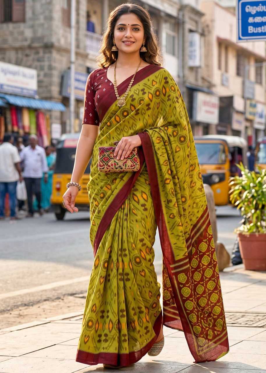 Soft Cotton Printed Saree for Women