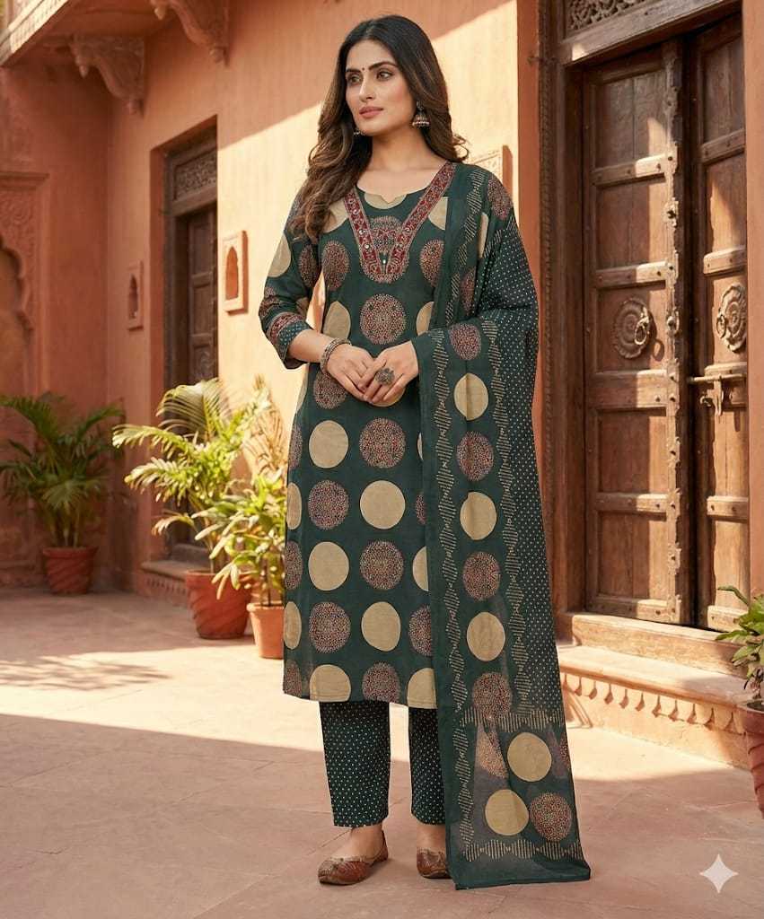 Naarira Mal Cotton Kurti, Pant & Dupatta