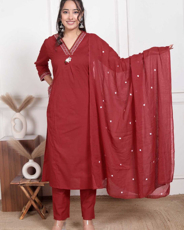 Naarira Designer Cotton A-Line Suit - alternate view