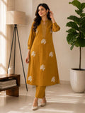 Naarira Cotton A-Line Palazzo Suit with Embroidery Work