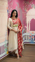 Naaria Heavy Roman Silk A-Line Suit with Elegant Designer Work