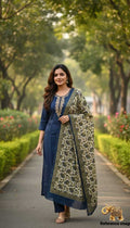 Naarira Premium Handwork Kurti with Pant & Unique Dupatta