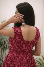 Naarira Organza Silk Floral Printed Gown