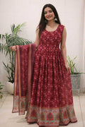 Naarira Organza Silk Floral Printed Gown
