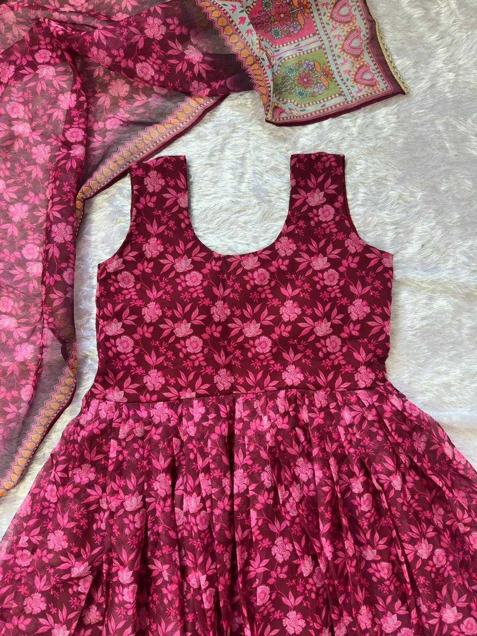 Naarira Organza Silk Floral Printed Gown