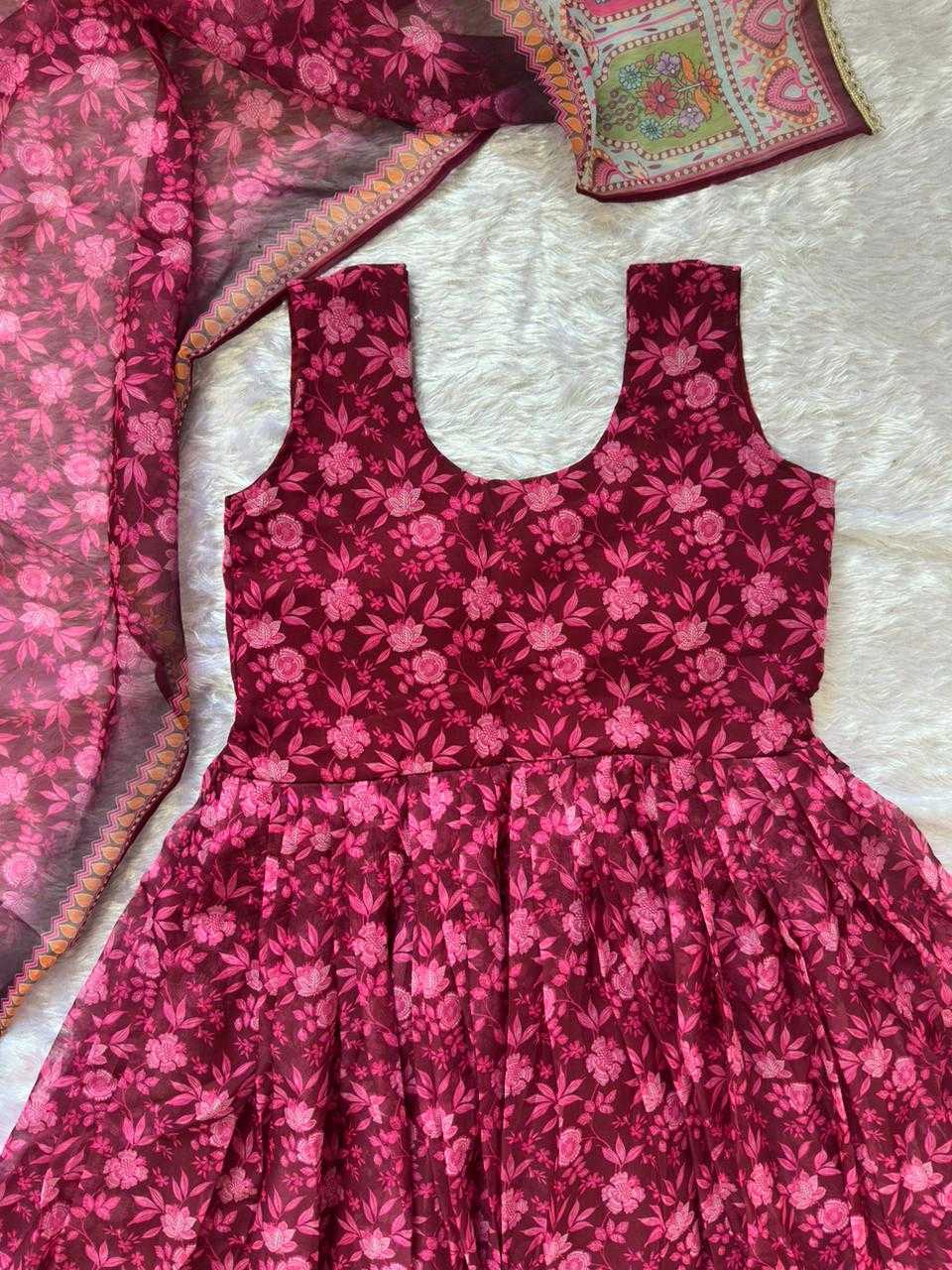Naarira Organza Silk Floral Printed Gown