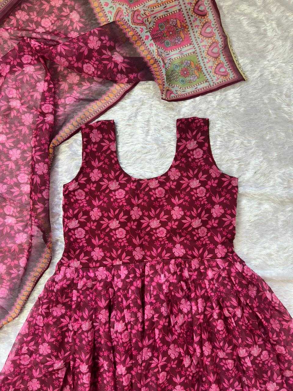 Naarira Organza Silk Floral Printed Gown