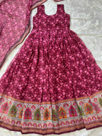 Naarira Organza Silk Floral Printed Gown