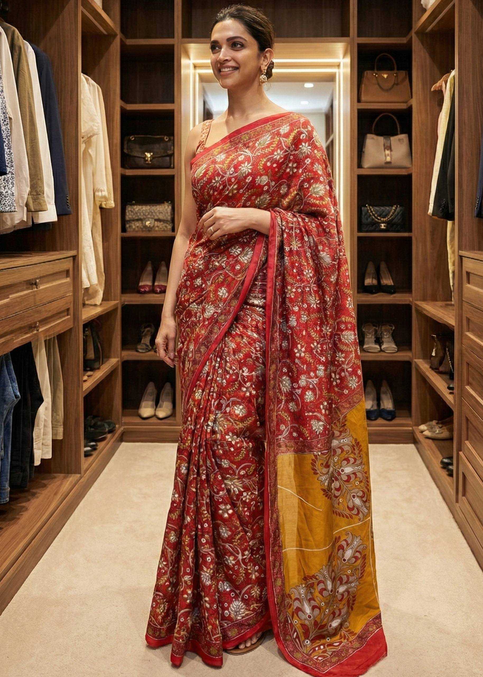 Traditional Bagru Print Cotton Saree for Women – Authentic Rajasthani Handblock Design