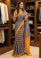 Traditional Bagru Print Cotton Saree for Women – Authentic Rajasthani Handblock Design