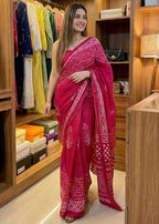 Traditional Bagru Print Cotton Saree for Women – Authentic Rajasthani Handblock Design
