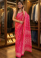 Traditional Bagru Print Cotton Saree for Women – Authentic Rajasthani Handblock Design