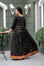 Naarira Soft Silk Zari Chevron Gown