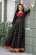 Naarira Soft Silk Zari Chevron Gown